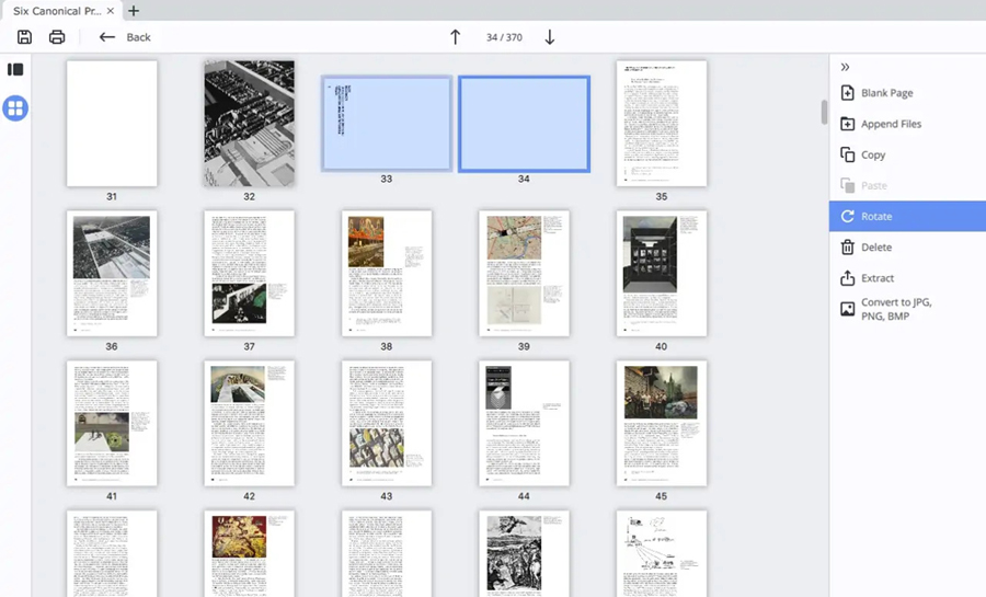 a screenshot of different sheets in the software